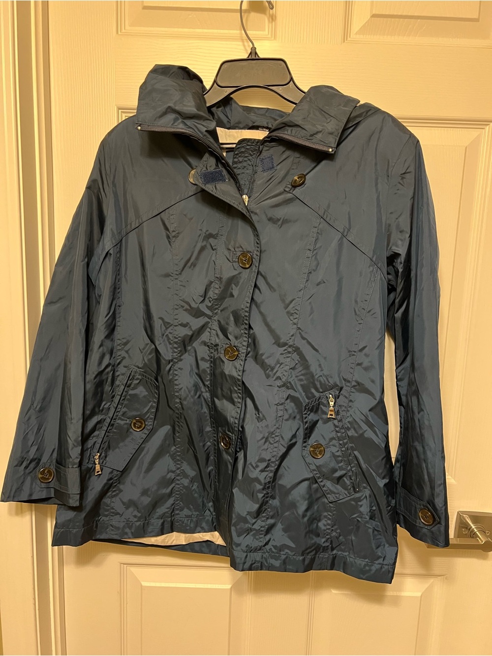 Lightweight Women's Navy Hooded Jacket